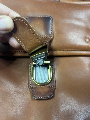 Vintage Ralph Lauren Chaps Leather Messenger Briefcase Detachable Shoulder Strap - Picture 6 of 22