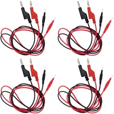 4 Red and 4 Black Banana Plug to Test Pin Leads, 36 Length by Electronix Express