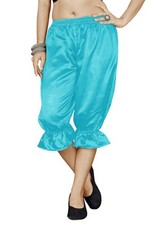 Sky Blue Women Satin Victorian Bloomers Gothic Renaissance Pantaloons Dress
