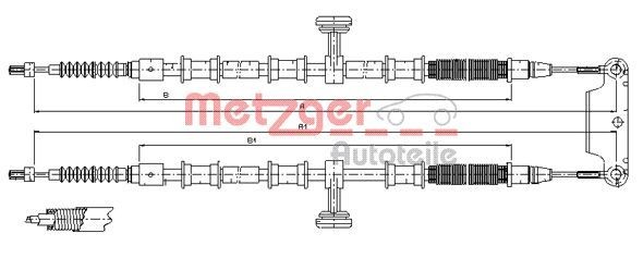 Original METZGER Cable Pull Parking Brake 11.5945 for Opel