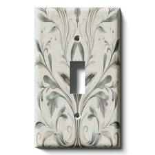 Decorative Light Switch Cover Plate - Gray Botanical by SnazzySwitch