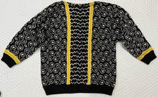 Esprit Sport VINTAGE Geometric Print Wool Blend Boat Neck Sweater Size M
