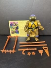 Vintage 1988 TMNT Donatello 100% COMPLETE Weapon Rack File Card Back Playmates