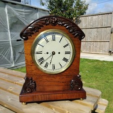large antique Double Fusee Rosewood Bracket Clock Working