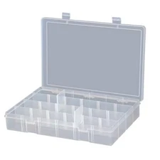 Durham Mfg Lpadj-Clear Compartment Box With 24 Compartments, Plastic, 2-5/16" H