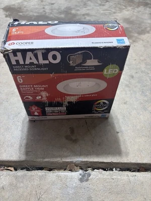 HALO 6in LED Direct Mount Recessed Downlight Dimmable 5 CCT White 719lm - Image 1 of 4