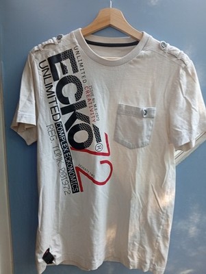 Ecko Unltd Graphic Tee Vintage Ecko Unlimited Vit Kortärmad T-shirt Size M