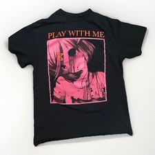 Doki Doki Literature Club Black Graphic Anime Tee Cotton M  - Come Play With Me