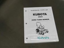 Kubota ZG23 Zero Turn Mower Parts Manual Exploded View Diagram Book