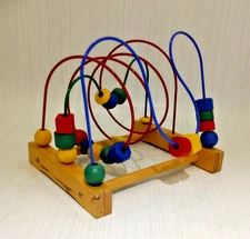 IKEA MULA Wooden Bead Maze Roller Coaster Toy 1999 Developmental Toddler Puzzle