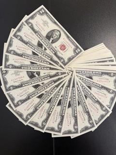 1963 Series Red Seal $2 Bills (53) Consecutive UNCIRCULATED!!!