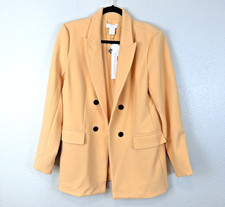House of Harlow 1960 Double Breasted Blazer Womens L Yellow NWT Career Chic