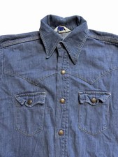 Levis Orange Tab Denim Western Shirt Jacket Mens Small Snap Closure Vintage USA