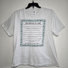 90's Murphy's Law Gray T-shirt Delta Pro Weight - L Shirt