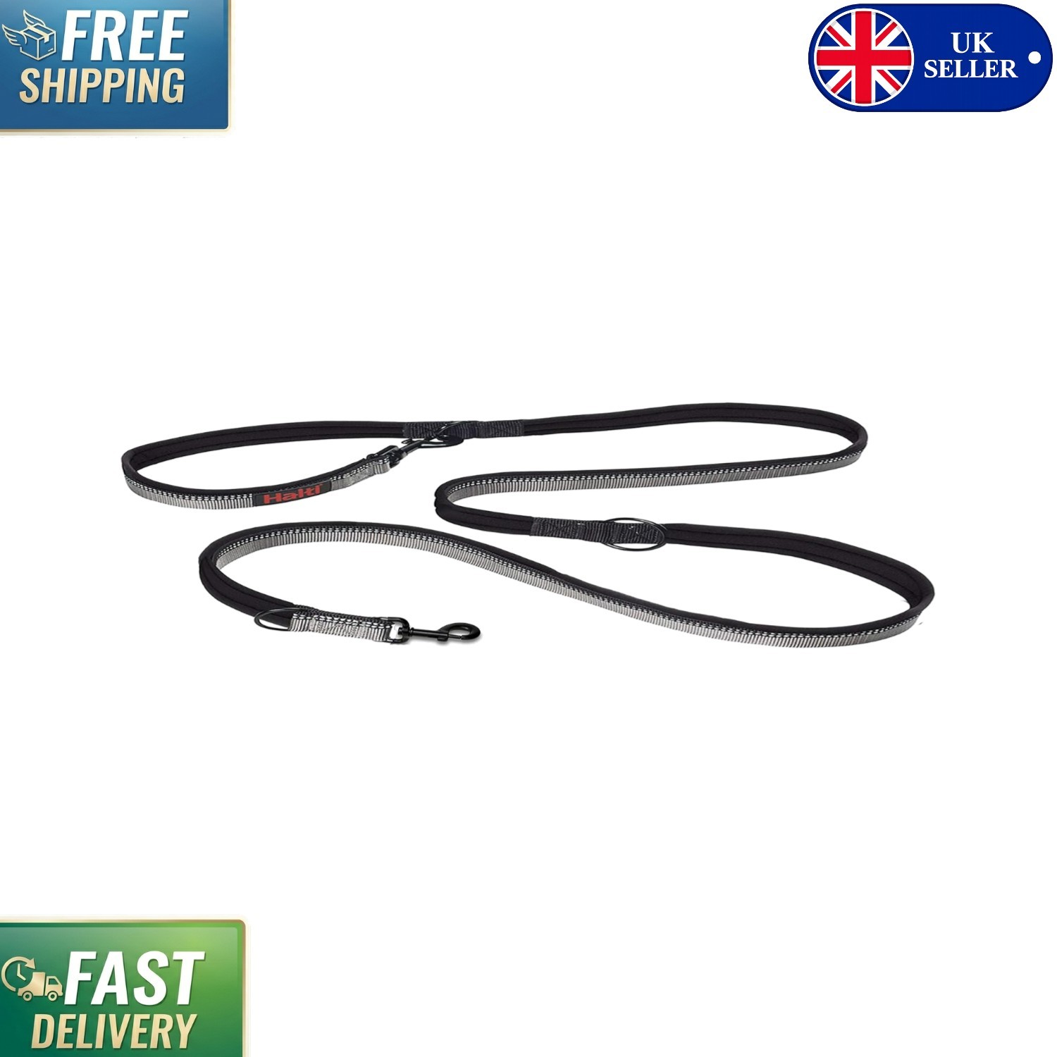 Double-Ended Dog Lead for Small Dogs - Adjustable, Reflective, 2m