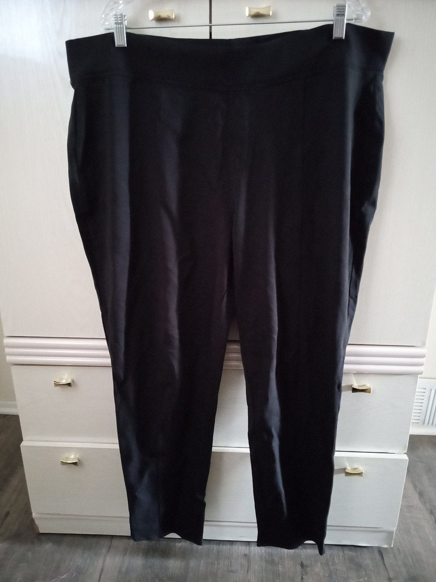 Faded Glory PLUS Women's Ponte Knit Stretch Pants BLACK 3X (22W