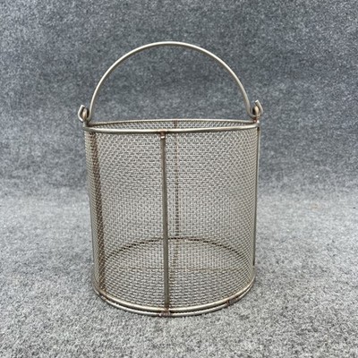 Round Stainless Steel Hvy Duty Wire Mesh Basket  8''W x 7-1/2'' H Parts Washer New