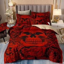 Skulls Duvet Quilt Cover Set Bedding Set with Pillowcase Single Double King Size