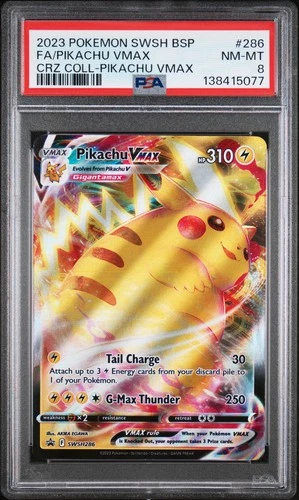 2023 POKEMON SWSH PROMO CROWN ZENITH COLLECTION #286 FULL ART/PIKACHU VMAX PSA 8