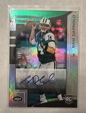 2018 Panini Rookies & Stars SAM DARNOLD Green Longevity RC Rookie Card Auto #/5. rookie card picture