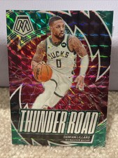 Damian Lillard 2023-24 Panini Mosaic Thunder Road Green Mosaic #2 Milwaukee Buck