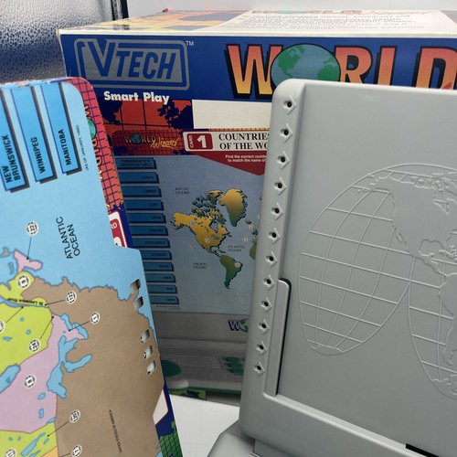 Vintage 1992 VTech World Wizard Game w/ Exploring 20 geography Cards Box Tested - Picture 5 of 5