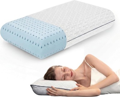 Vaverto Gel Memory Foam Pillow - Standard Size, 1 Pack, Firm Pillow for Neck 
