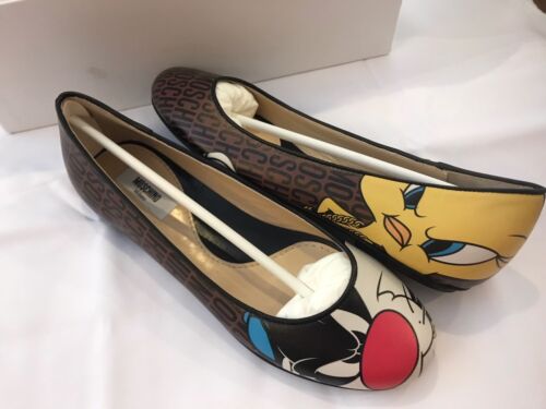 $525 AW15 Moschino Couture Jeremy Scott Looney Tunes Tweety Flat Ballet Shoes - Picture 1 of 10