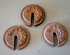 Antique Vintage Cast Iron Platform Scale Round Slotted Balance Beam Weights  105