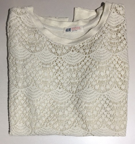 Maglione Pull Merletto pullover Pizzo Bianco Panna Spalline Gonfie volant  H\u0026M | eBay