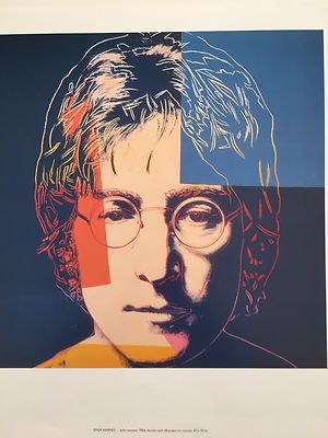 ANDY WARHOL,JOHN LENNON,1986,RARE AUTHENTIC PRINT FROM 1992 TE