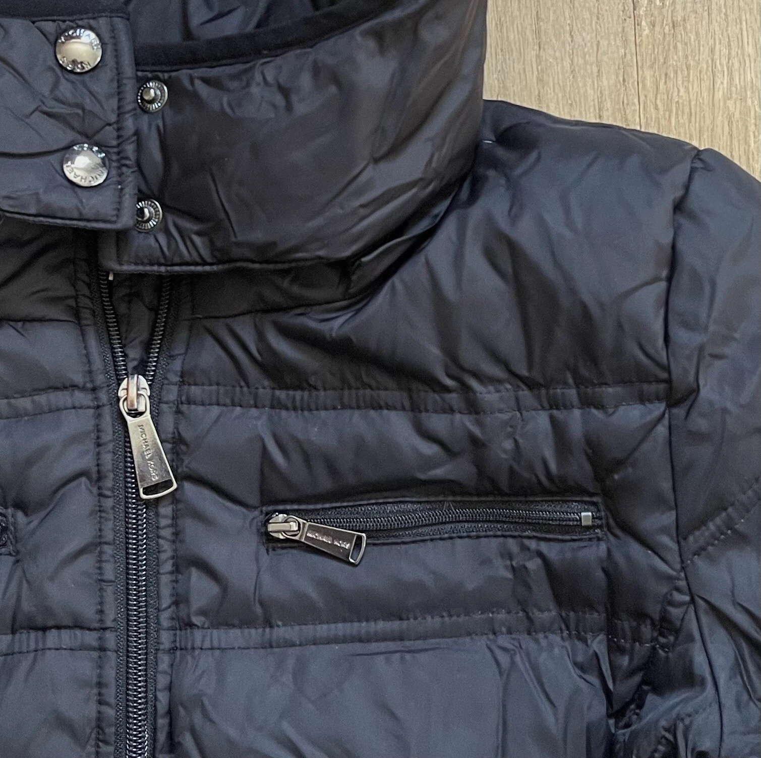 Cappotto donna lungo invernale imbottito Michael Kors taglia small full zip imbottitura oro