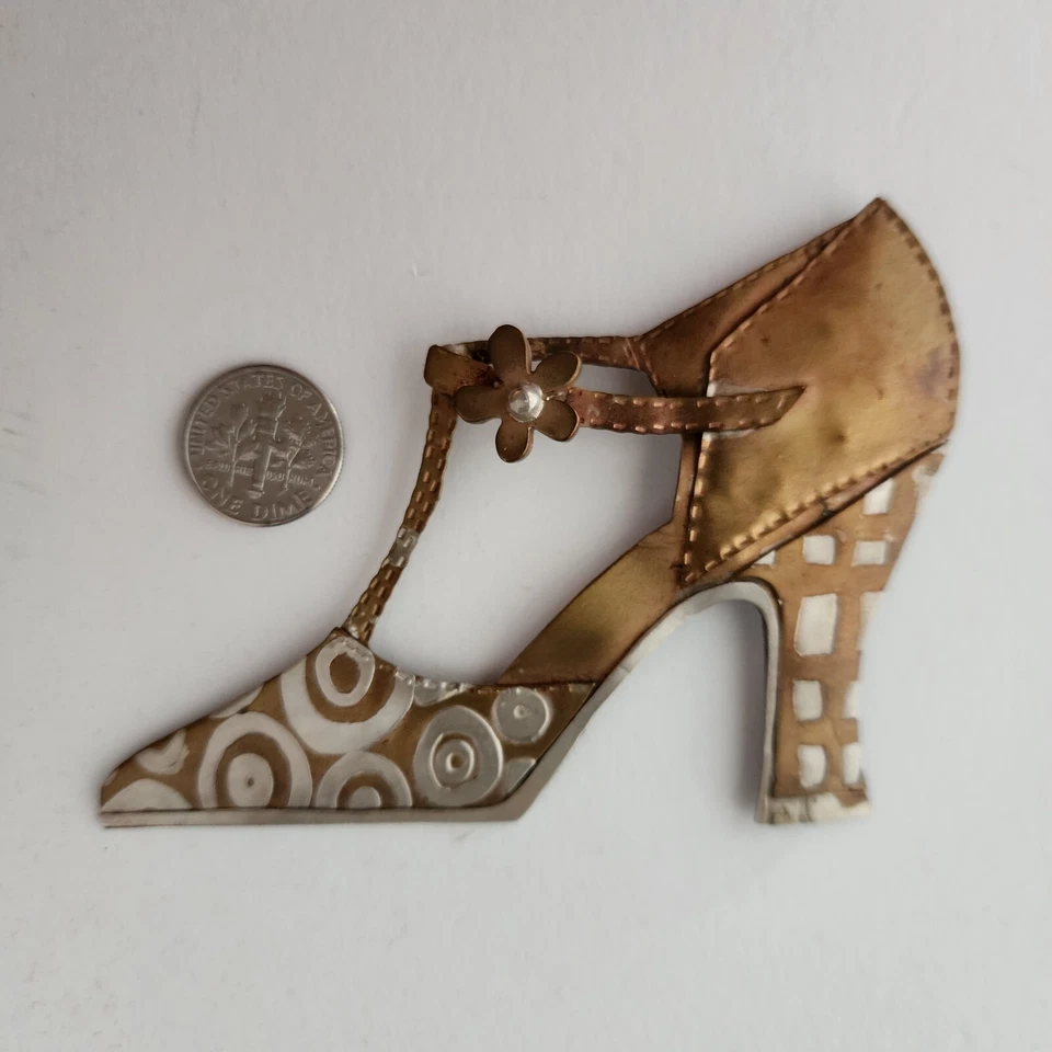 Broche de zapatos firmado por Danielle Berlin 1997 bronce esterlina artesano Gori-Montanelli Foto 2 de 4