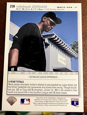 Michael Jordan Baseball- 1995 Upper Deck Collector's Choice