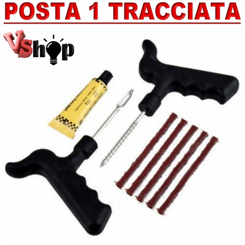 Kit De Réparation Crevaison Pneus Tubeless – 5 Mèches Autovulcanisantes + 2 Outils | Réparation Rapide Sans Démonter Le Pneu
