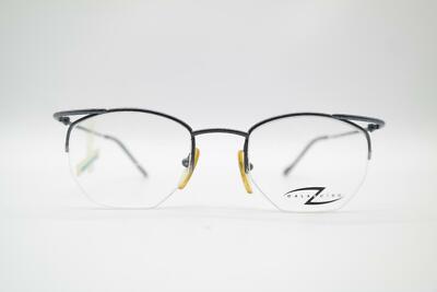 Vintage Gala Zoido 11 Schwarz Silber Halbrand Brille Brillengestell NOS