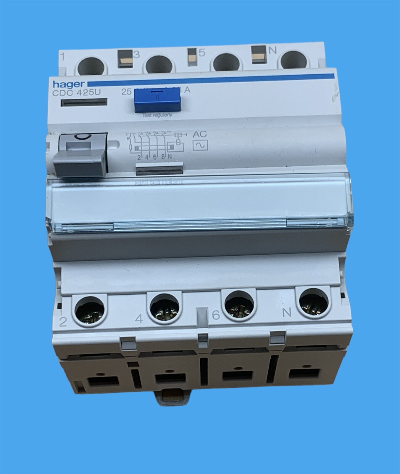 Hager CDC 425U  25 Amp Four Pole 30mA RCD 25A - New - Free Shipping