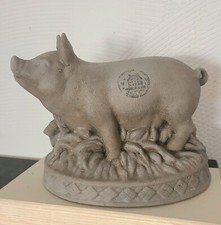Figura de estatua de cerdo de porcelana aspecto de cemento núcleo de campo pintada a mano granja