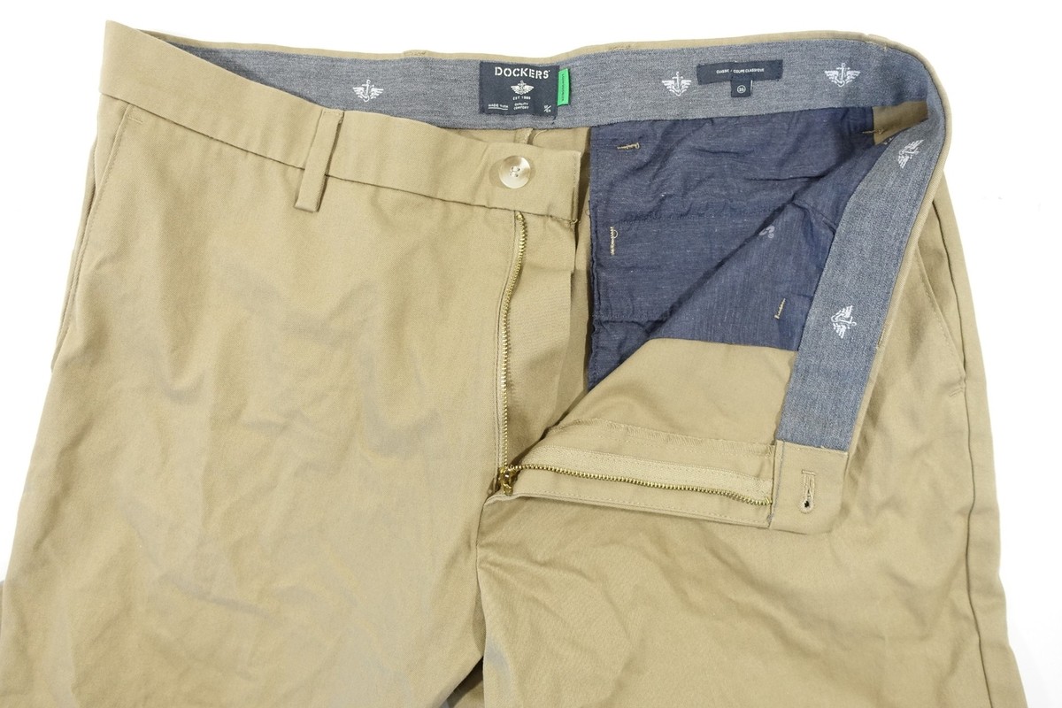 DOCKERS BROWN KHAKI 36X29 CLASSIC STAIN DEFENDER STRETCH PANTS