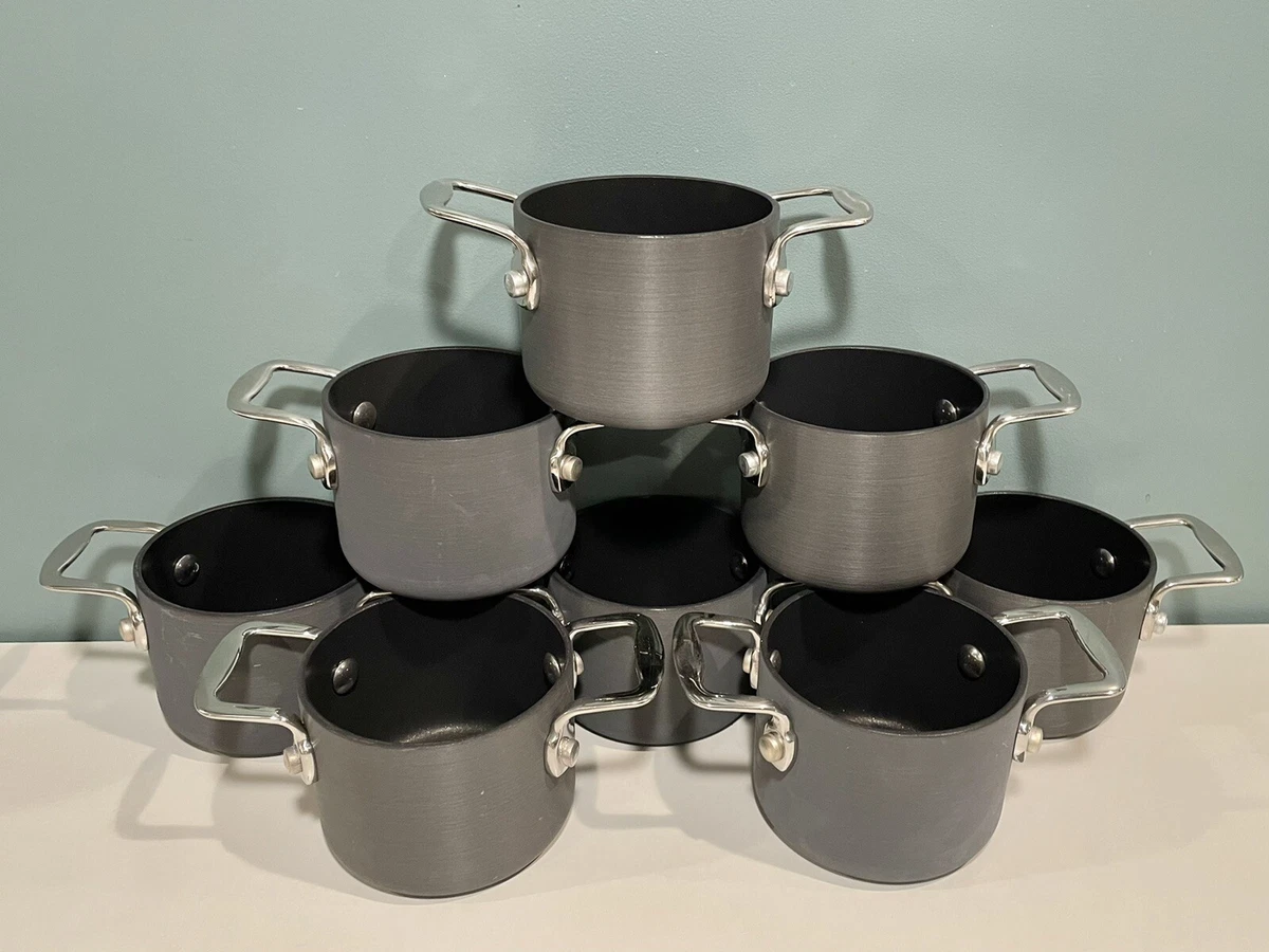 Cooks Essentials 4” 5/8 Quart Non Stick Cookware Mini Sauce Pans/Pots Set  of 8