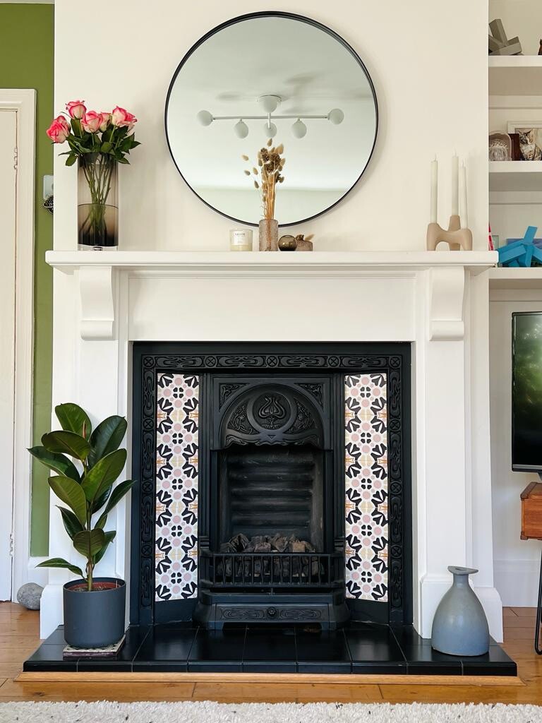 Cast iron fire surround. Includes gas fire and tile insert | eBay
