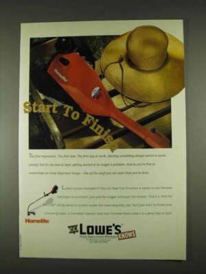 #ad #ad 1996 Lowe#x27;s Homelite Electric Start Gas Trimmer Ad $19.99