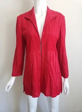 NWT Ming Wang Size Small Red Cardigan Sweater 3/4 Sleeve Viscose Acrylic NEW