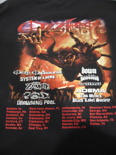 Vintage Ozzfest 2002 Ozzy Osbourne Band Concert T Shirt XL