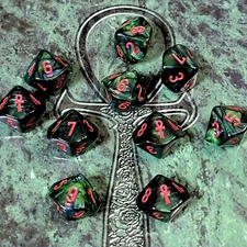 ☥ ⚰️Vampire Ankh 10d10 Dice Set - RPG WoD Vampire World of Darkness V20