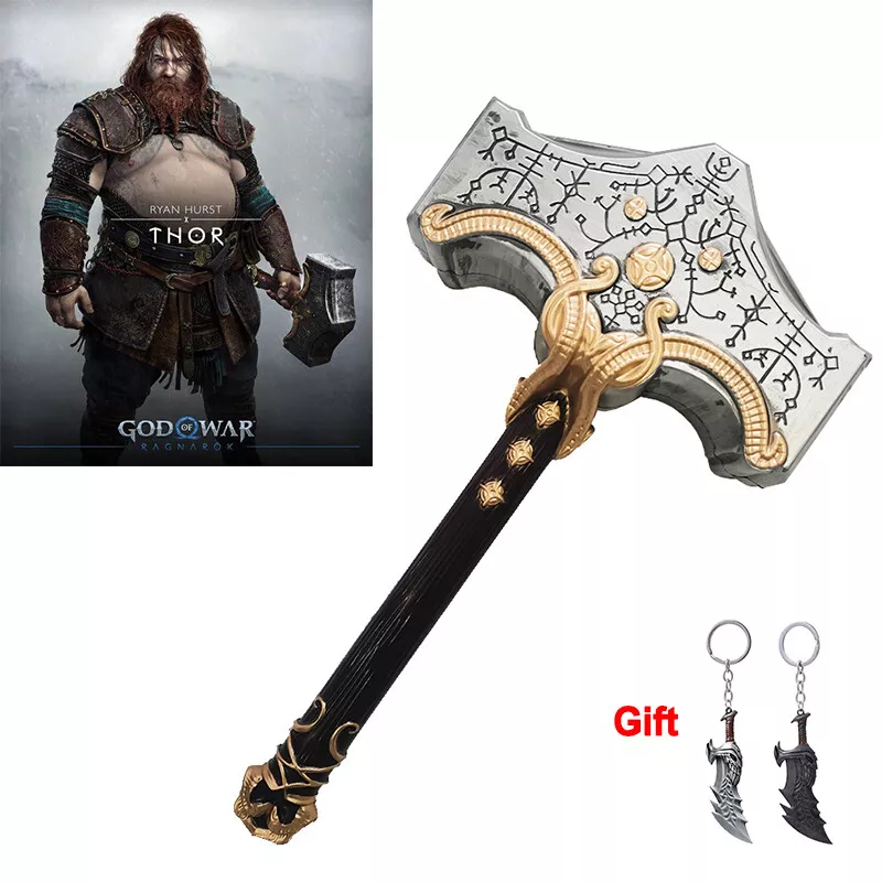 God of War Thor's Hammer Cosplay Prop Ragnarok Mjolnir PU Hammer With Key  Ring