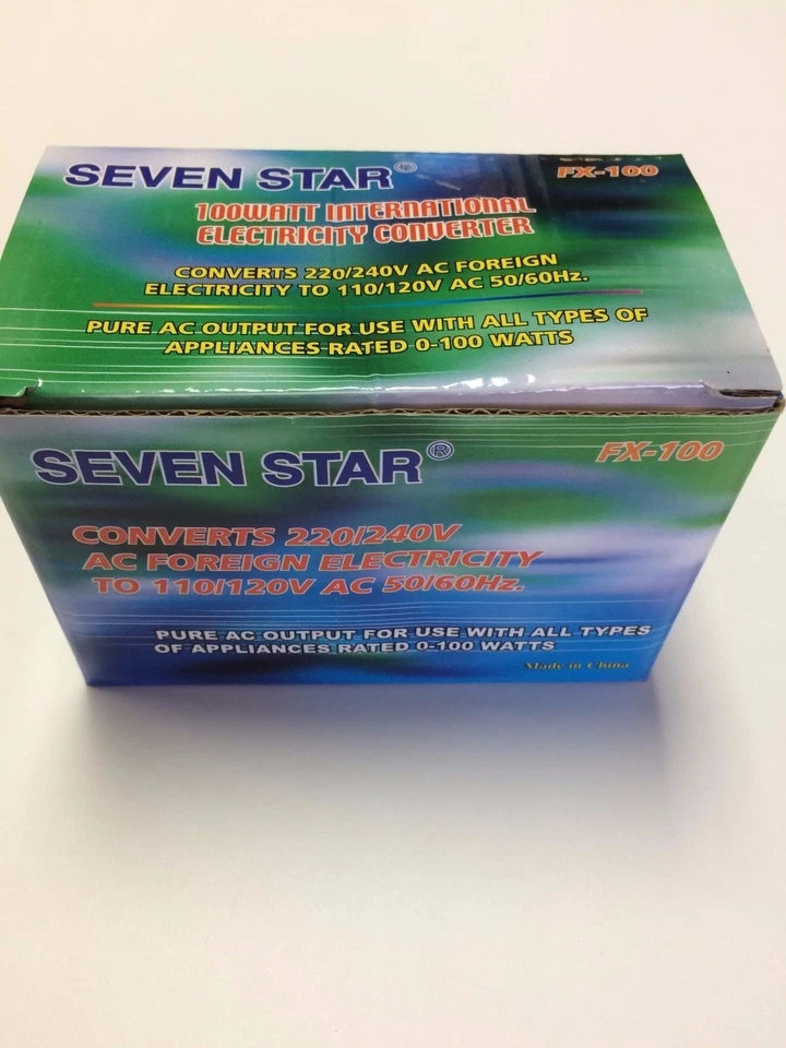 Seven Star 220 Volt Step Down Transformer 100 Watt 2 Round Pin EU 220V to 110V - Image 4 of 4