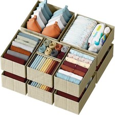 Drawer Organizer Clothes Set Of 12 Beige Dresser Organizer For Nursery Bedroom C