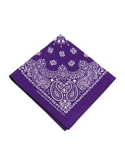 12 Pack of Cotton Head Wrap Scarf Purple Western Paisley Bandana 22" X 22"
