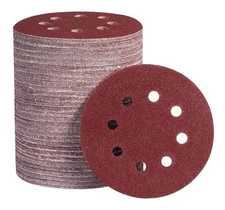 100x 5inch Sanding Discs 120 Grit Hook Loop 8-Hole Orbital Sander Sandpaper Pads